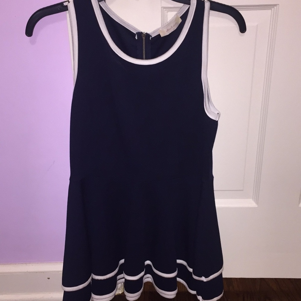 Navy and White Tank Top Blouse